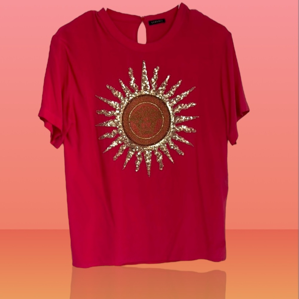 Versace Sunburst Sequin Top - size 38 (US small) - SILK